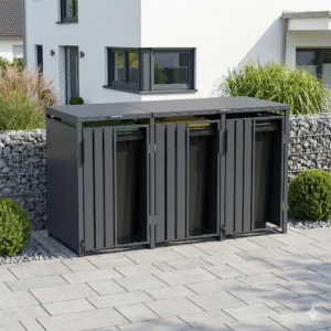 Opaque 3 Bay Premium Bin Shelter - Image 3