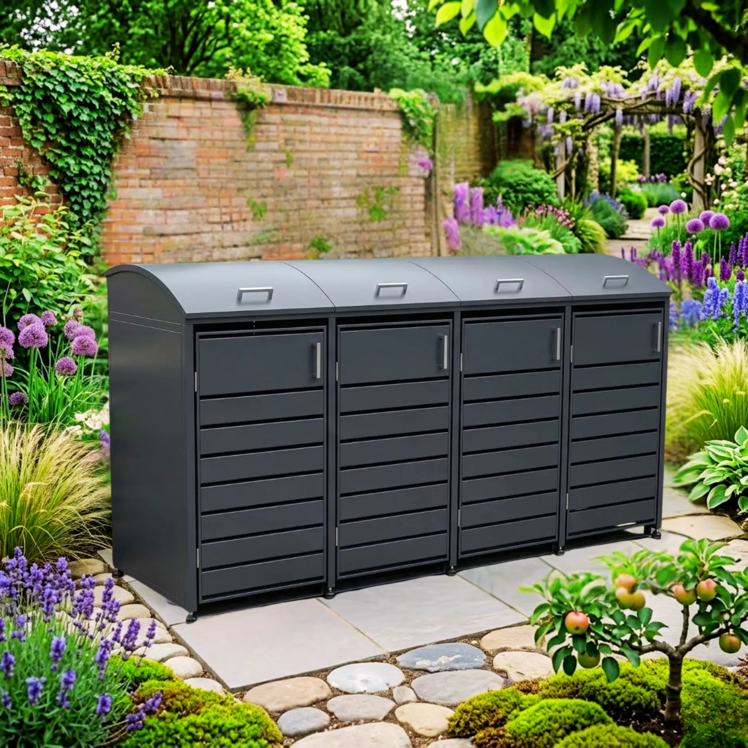 4 Bay Curved Cresent Bin – Premium