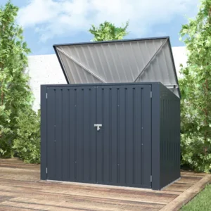 Metal Wheelie Bin Storage – 2 Bay – Durable and Spacious with Hydraulic Arms for Easy Access - Image 3