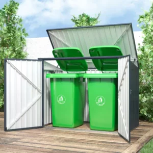Metal Wheelie Bin Storage – 2 Bay – Durable and Spacious with Hydraulic Arms for Easy Access - Image 8