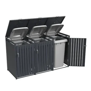 Wheelie Bin Shelter Premium – 3 Bay – Grey - Image 3