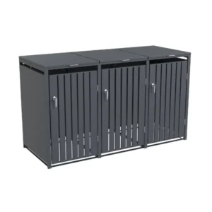 Wheelie Bin Shelter Premium – 3 Bay – Grey - Image 5