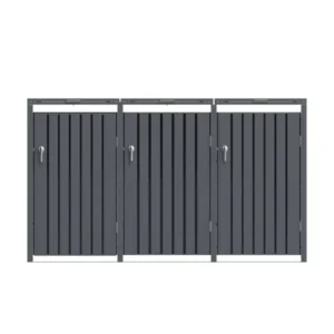 Wheelie Bin Shelter Premium – 3 Bay – Grey - Image 6