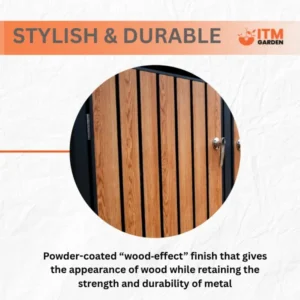 Wheelie Bin Shelter Premium – 3 Bay – Wood Effect Metal Slats - Image 12