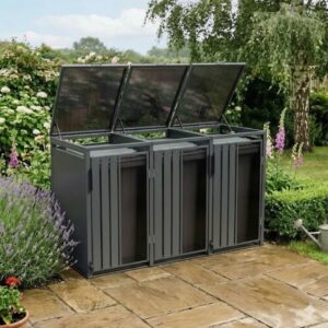Opaque 3 Bay Premium Bin Shelter