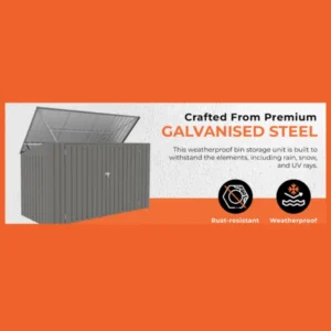 Metal Wheelie Bin Storage – 3 Bay – Durable and Spacious with Hydraulic Arms for Easy Access - Image 6