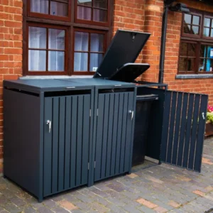 Wheelie Bin Shelter Premium – 3 Bay – Grey - Image 20