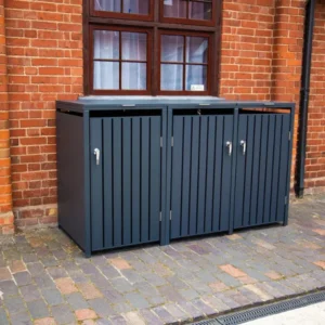 Wheelie Bin Shelter Premium – 3 Bay – Grey - Image 21