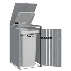 Wheelie Bin Shelter Premium – 3 Bay – Grey - Image 24