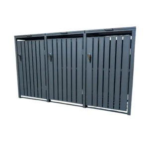 Wheelie Bin Shelter Premium – 3 Bay – Grey - Image 12