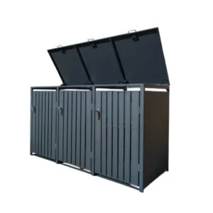 Wheelie Bin Shelter Premium – 3 Bay – Grey - Image 13
