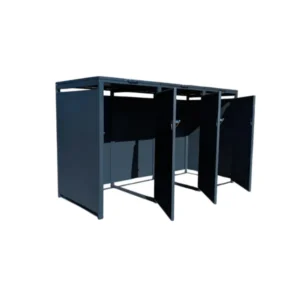 Wheelie Bin Shelter Premium – 3 Bay – Grey - Image 14