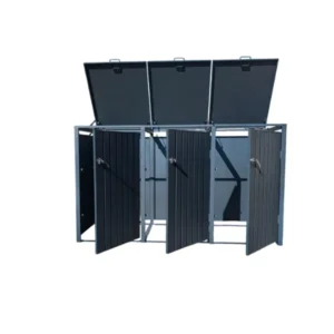 Wheelie Bin Shelter Premium – 3 Bay – Grey - Image 15