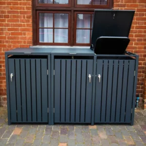 Wheelie Bin Shelter Premium – 3 Bay – Grey - Image 18