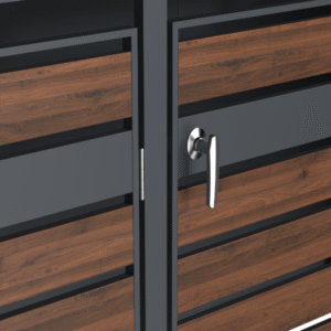 Wheelie Bin Shelter Premium – 3 Bay – Wood Effect Metal Slats – Horizontal Slats - Image 18